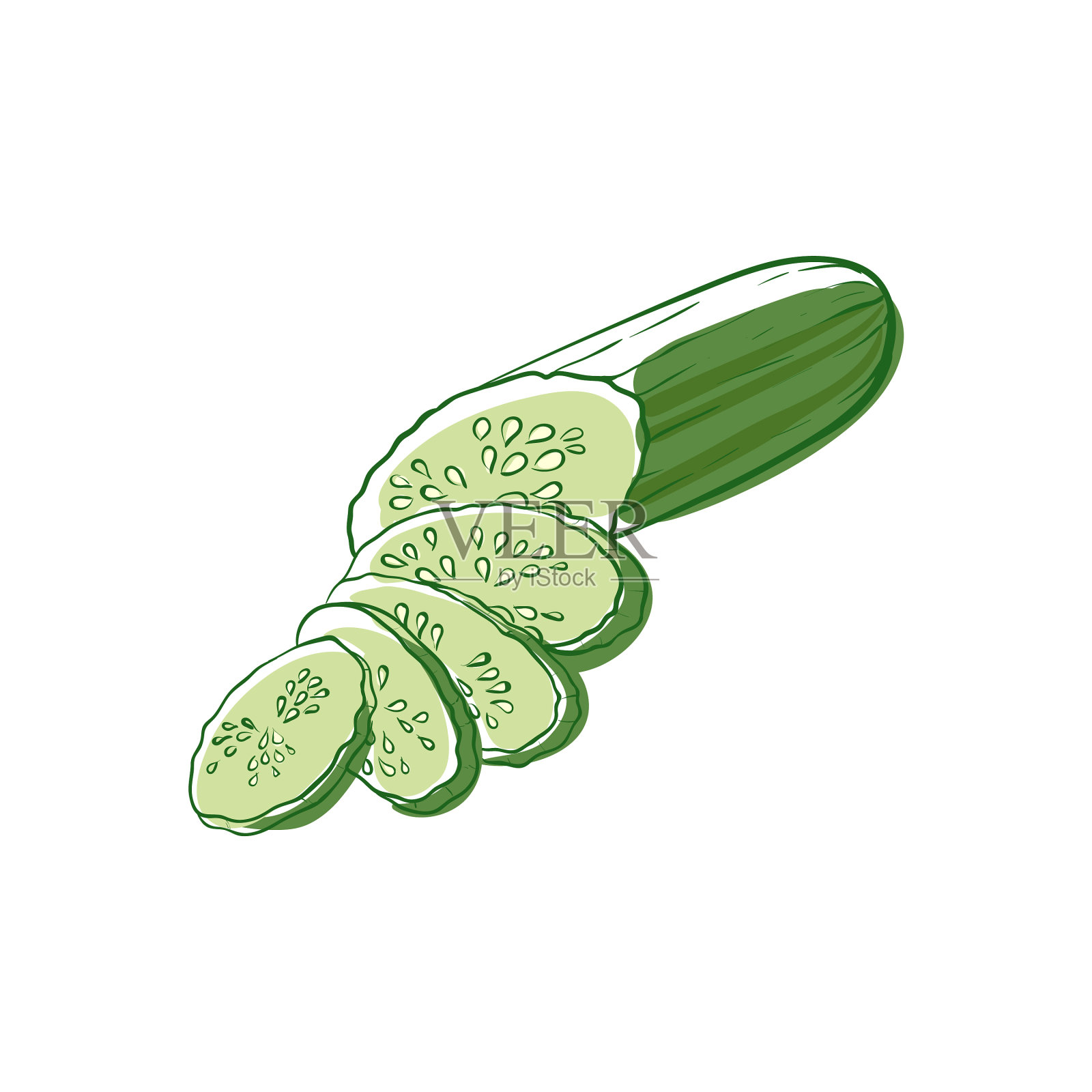 成熟黄瓜孤立图标设计元素图片