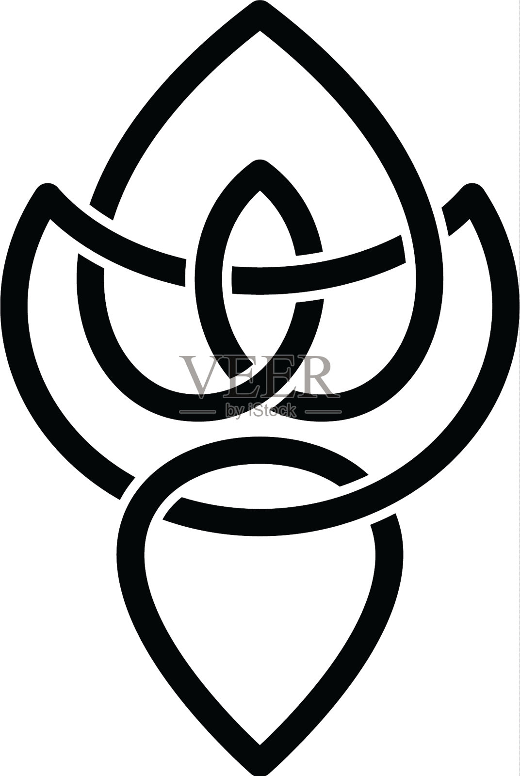 重叠线花卉形状-凯尔特主题标志插画图片素材