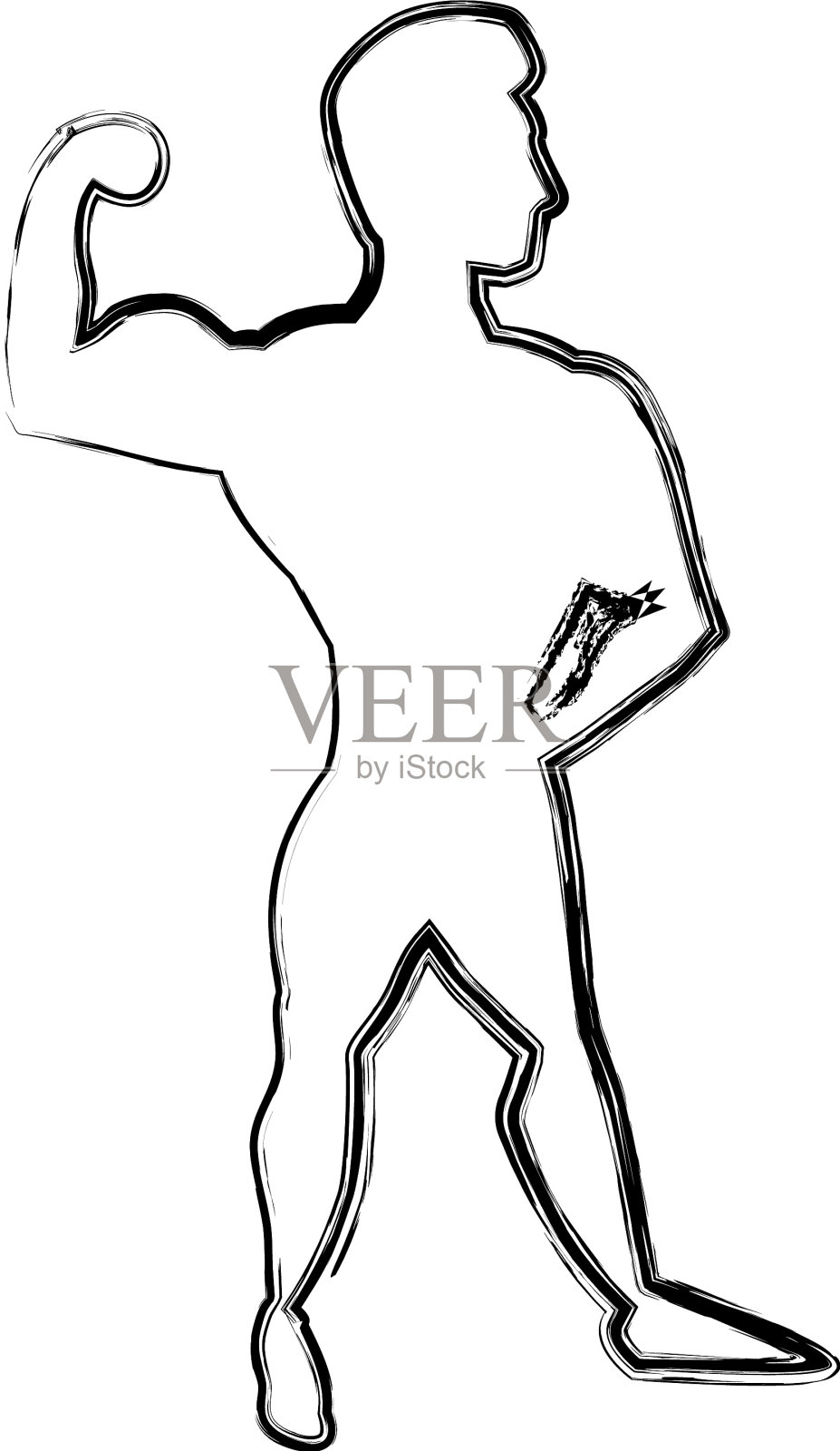 健身的人的轮廓设计元素图片