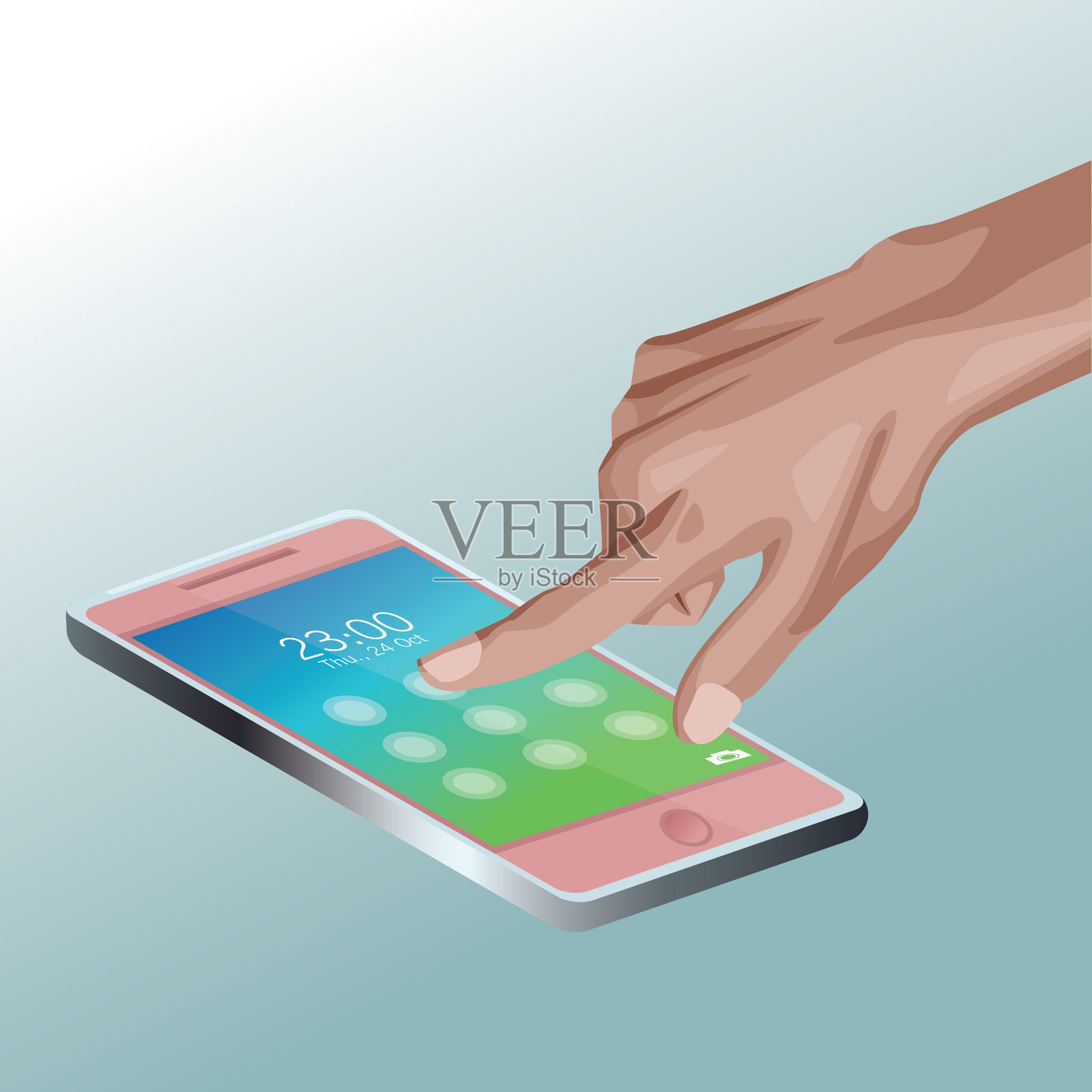 智能手机移动技术插画图片素材