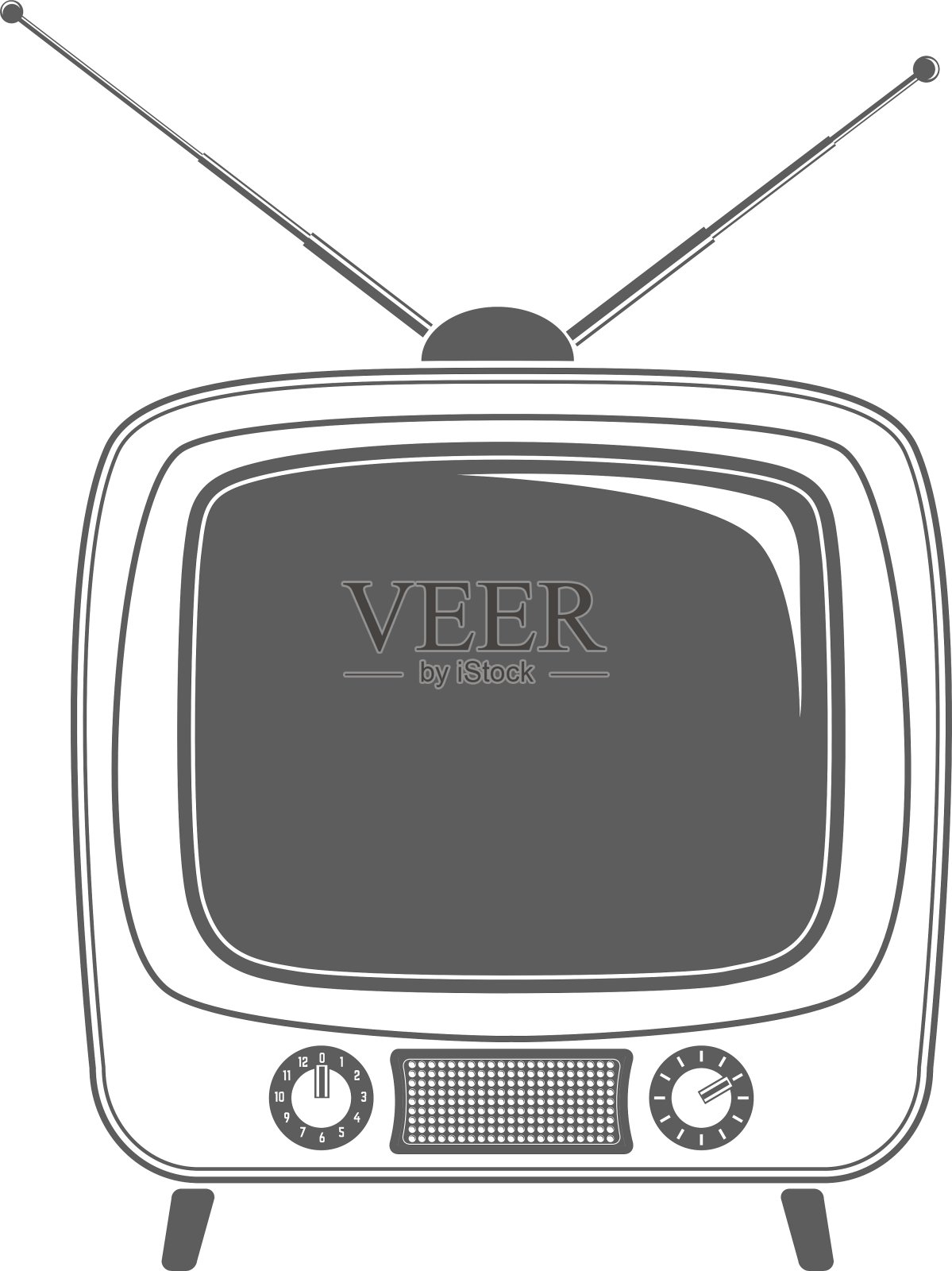 电视图标孤立的白色背景插画图片素材