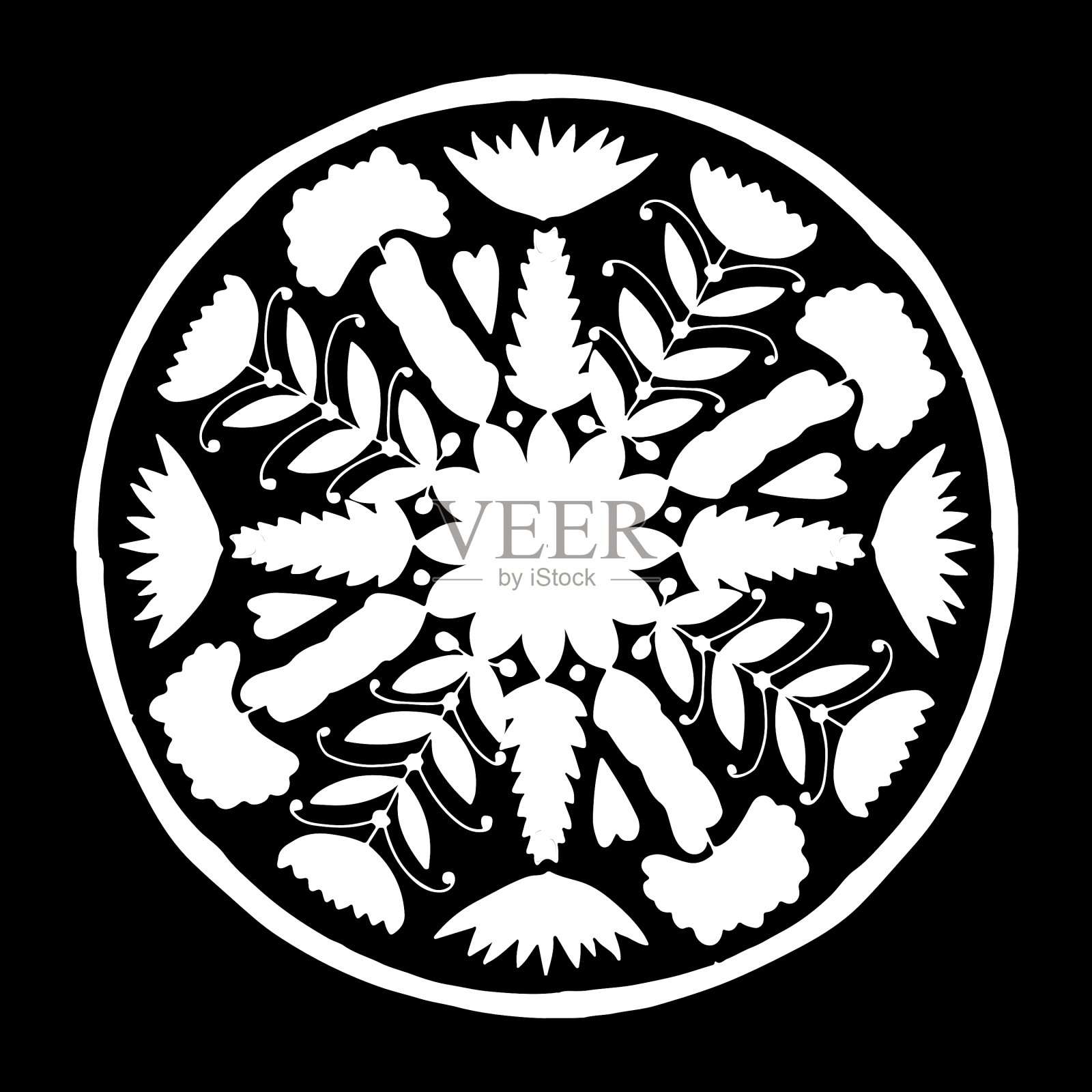 抽象的民族圆形装饰图案插画图片素材