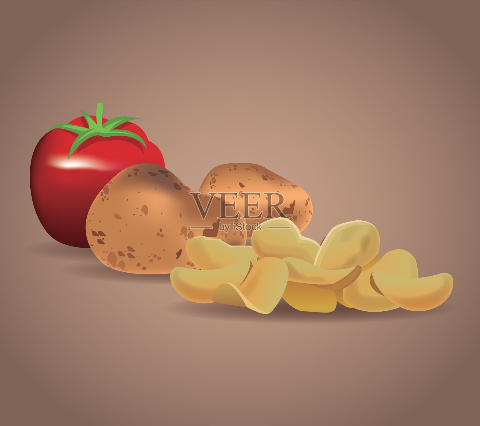 薯片的零食插画图片素材