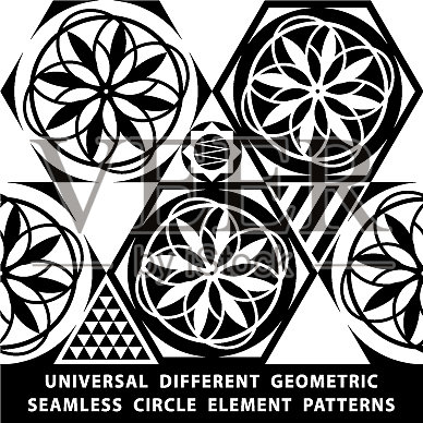 通用不同图案的无缝平铺插画图片素材