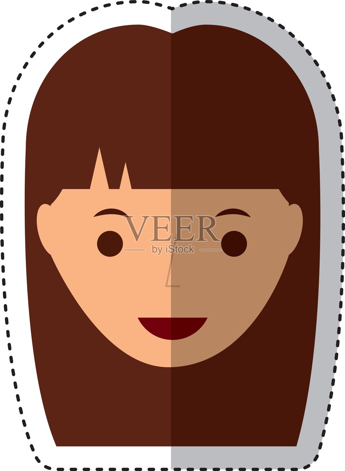 年轻女子头像插画图片素材