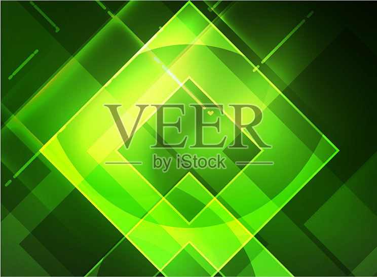 在黑暗的数字抽象中发光的方块插画图片素材