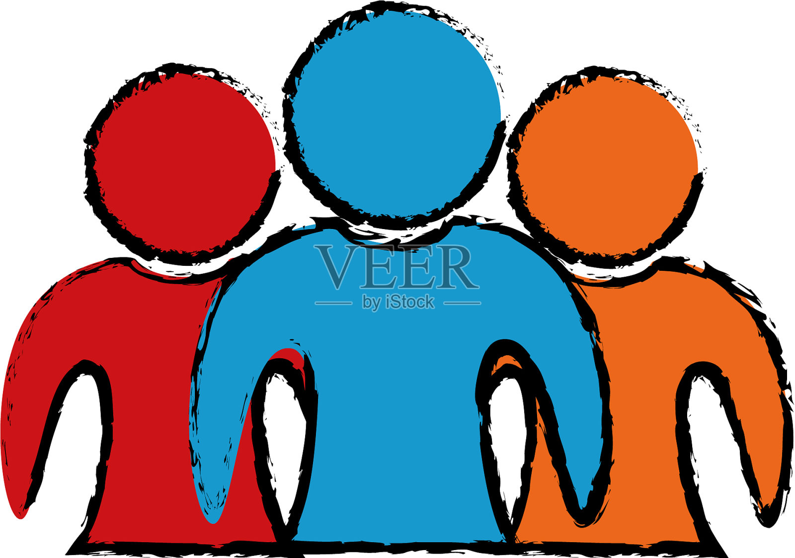 团队合作抽象的符号插画图片素材