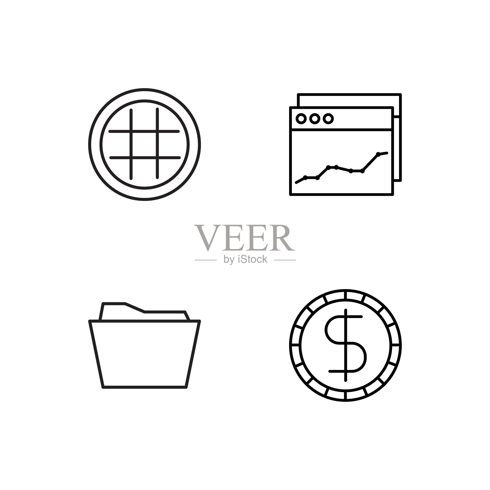 业务简单概述图标集图标素材