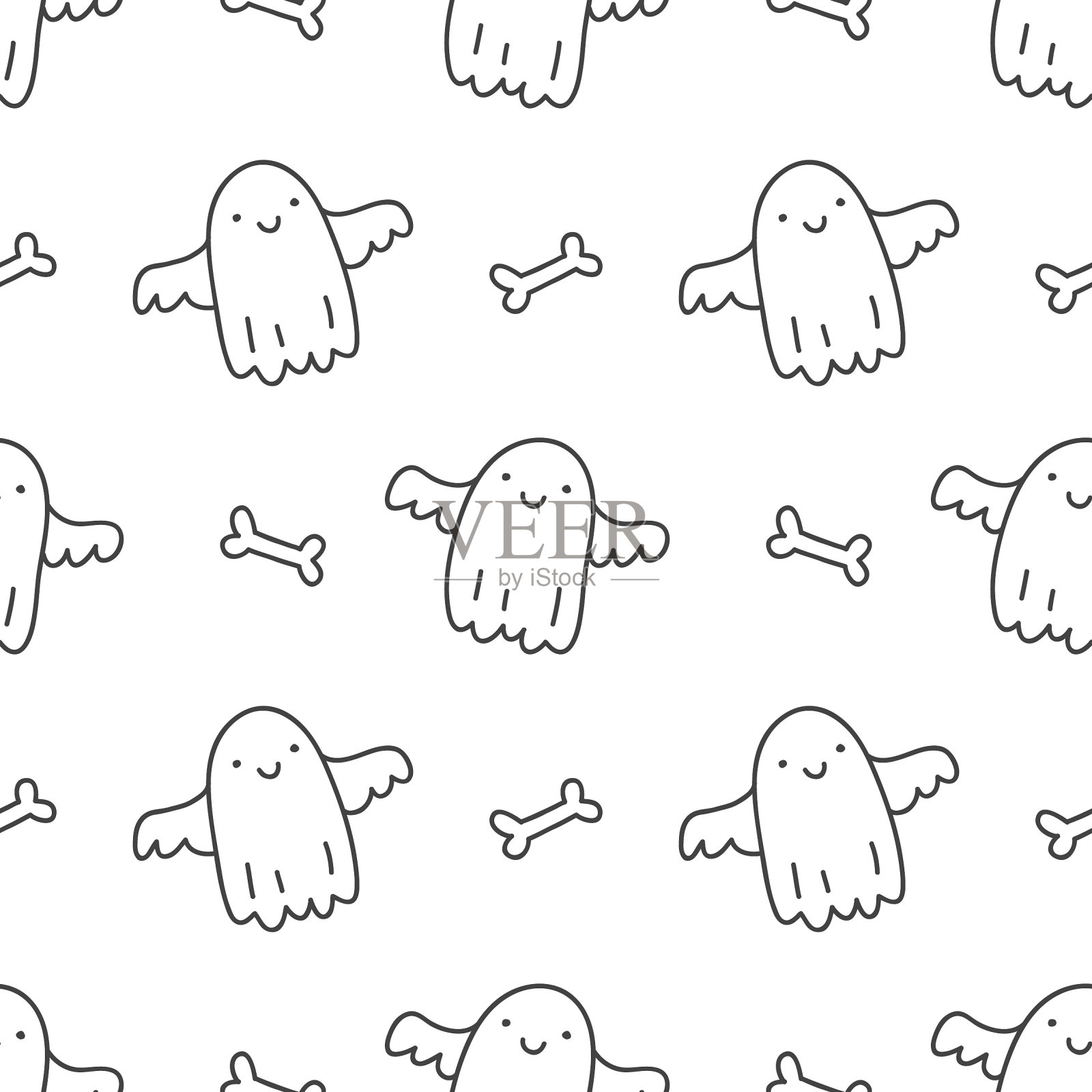 万圣节无缝模式插画图片素材