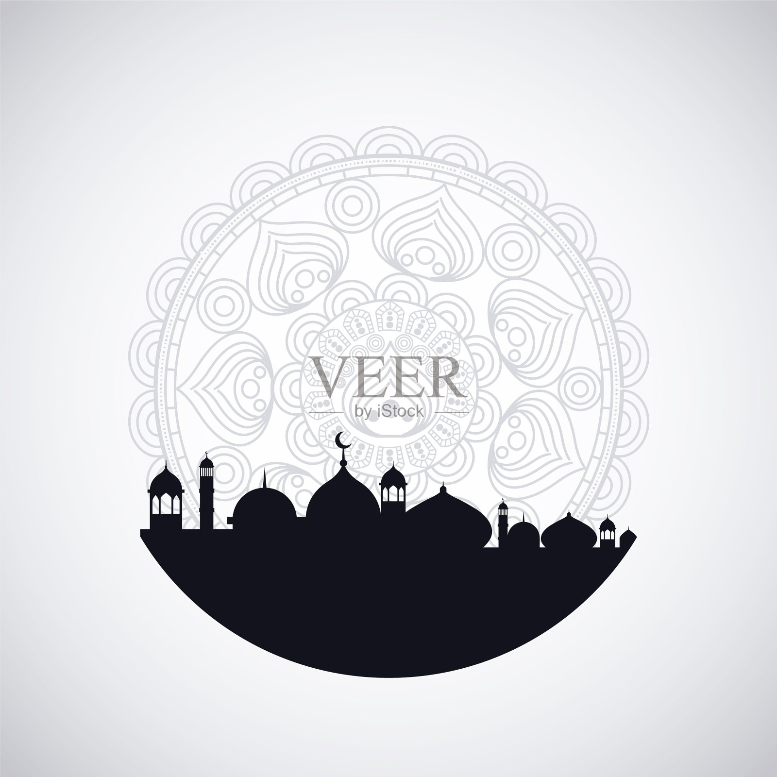 开斋节穆巴拉克背景插画图片素材