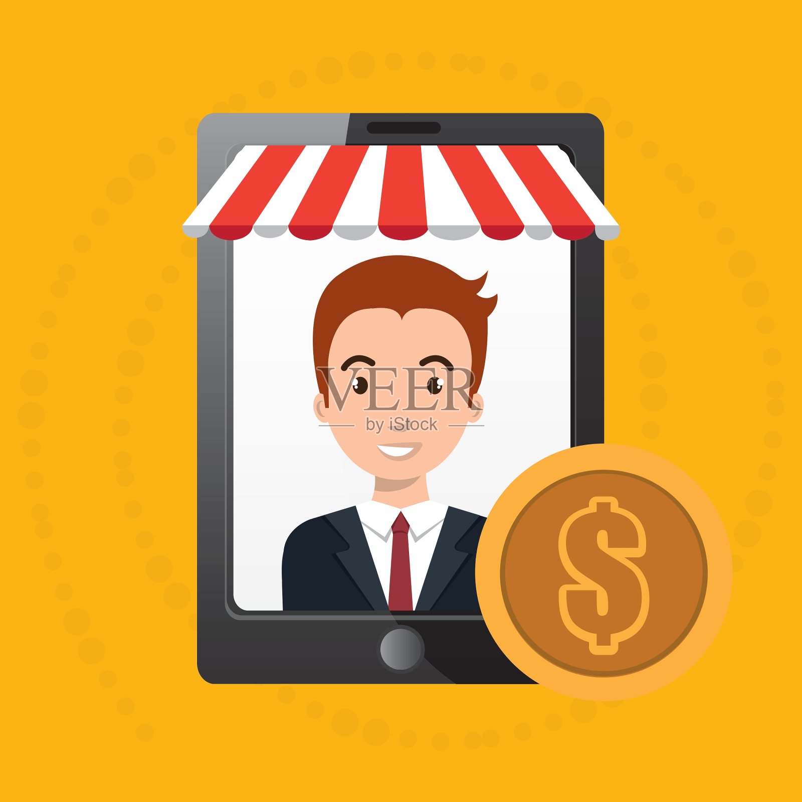 Man在线市场资金插画图片素材