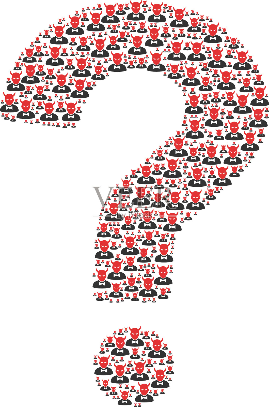 常见问题图的魔鬼图标插画图片素材