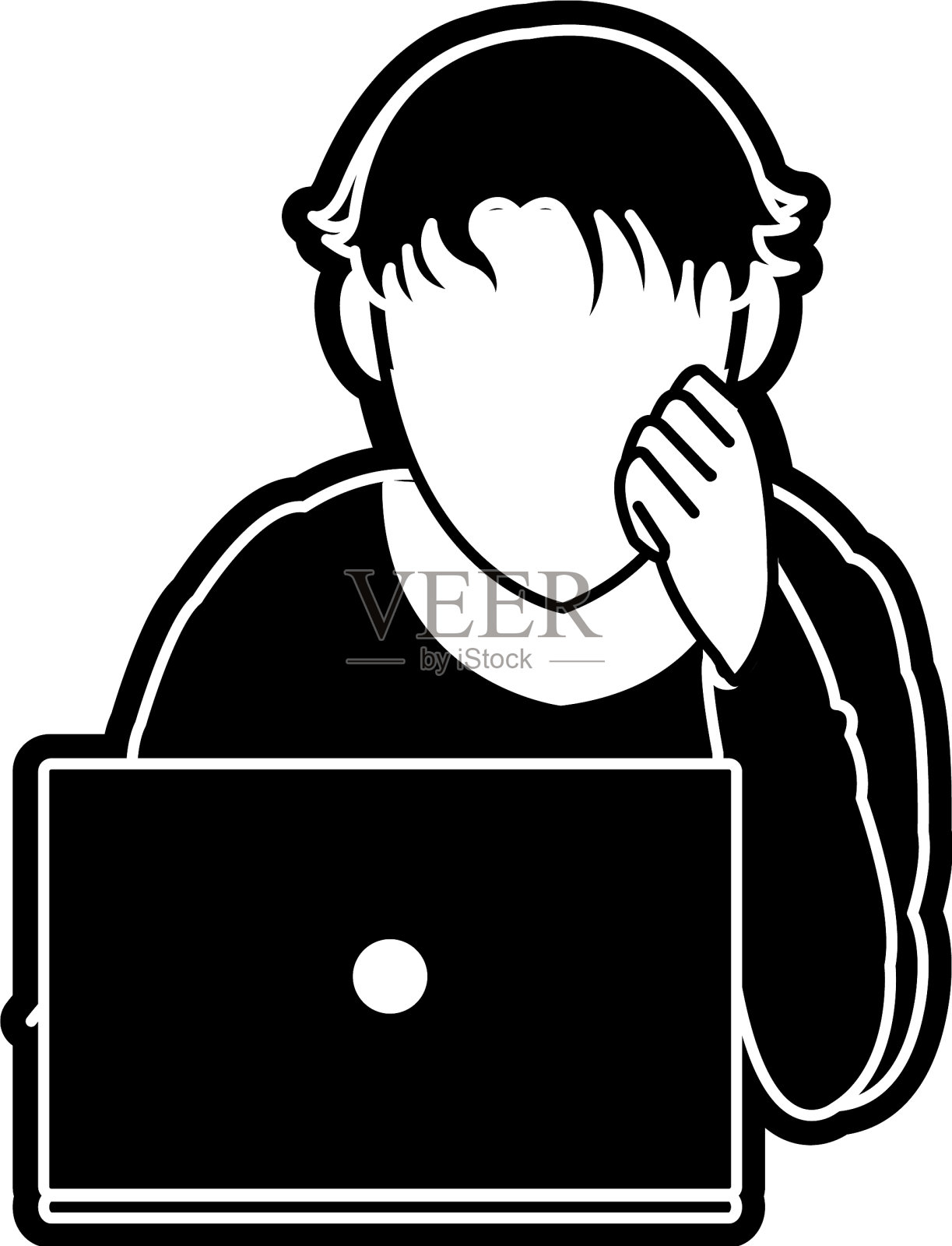 设计笔记本电脑的男孩设计元素图片