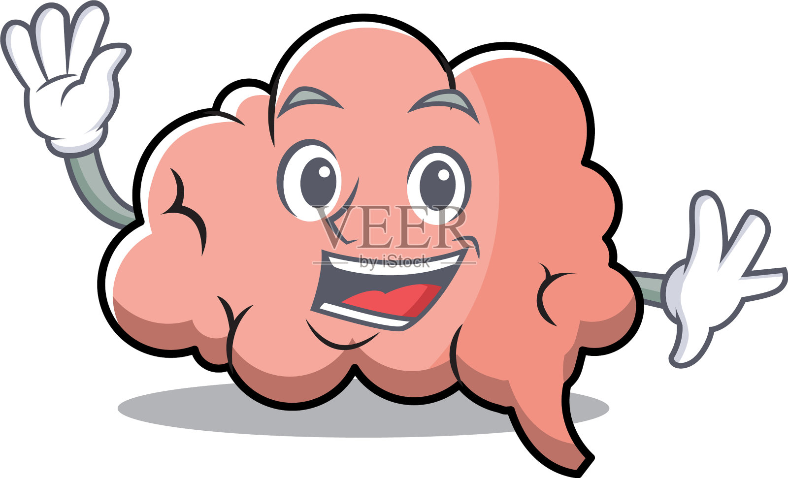 挥脑人物卡通吉祥物设计元素图片