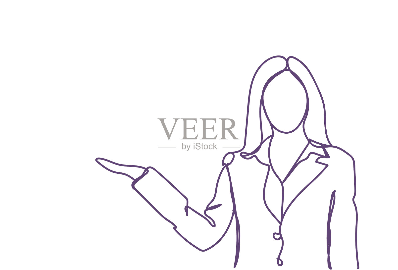 女商人张开手掌抄写空间设计元素图片