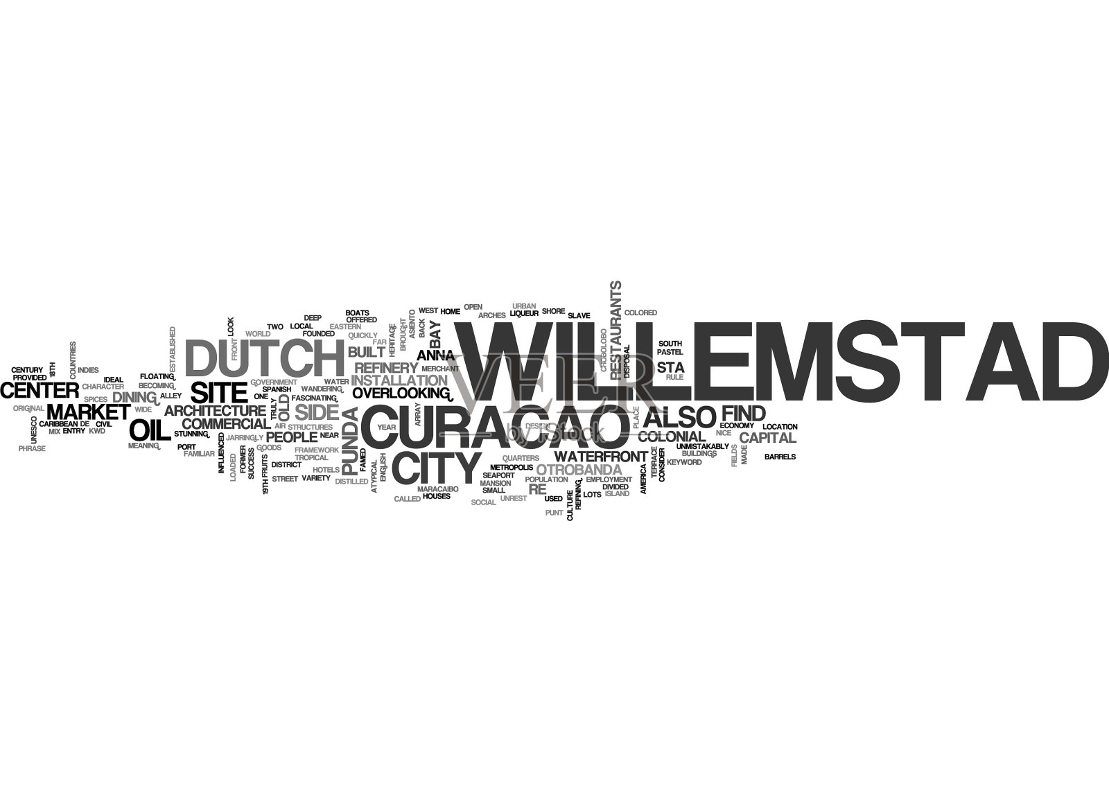 威廉斯塔库拉索文字词云概念插画图片素材