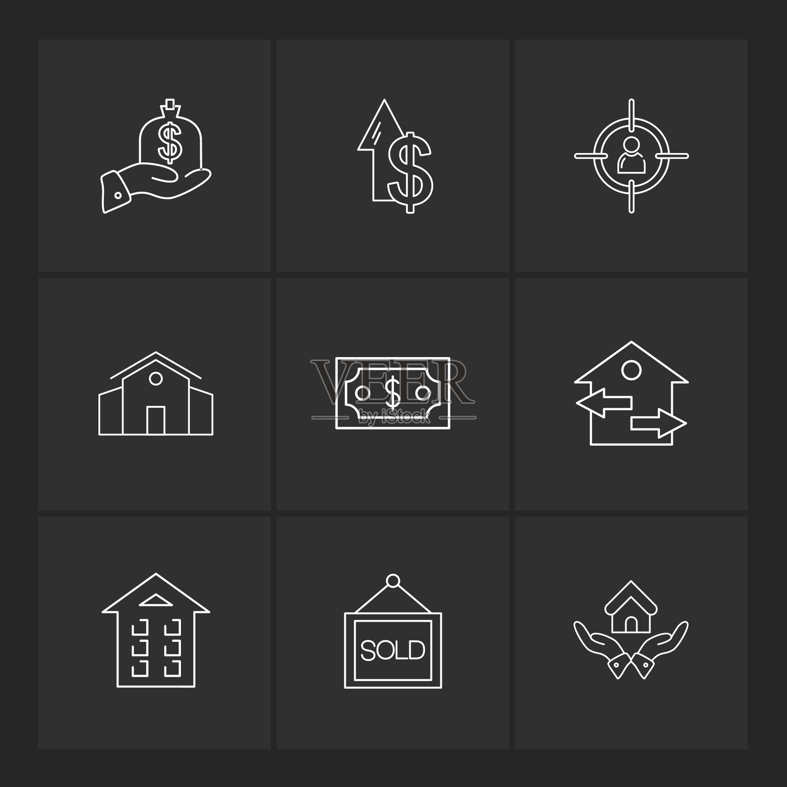 房地产房产钱eps图标集图标素材