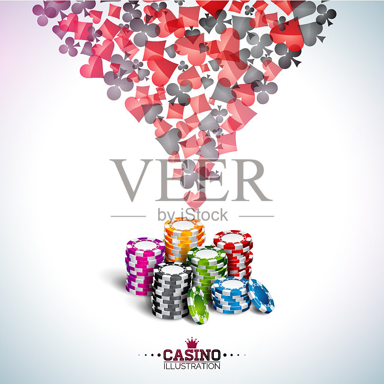 关于赌场主题的扑克插画图片素材