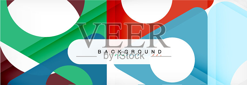 圆形和三角形抽象背景插画图片素材