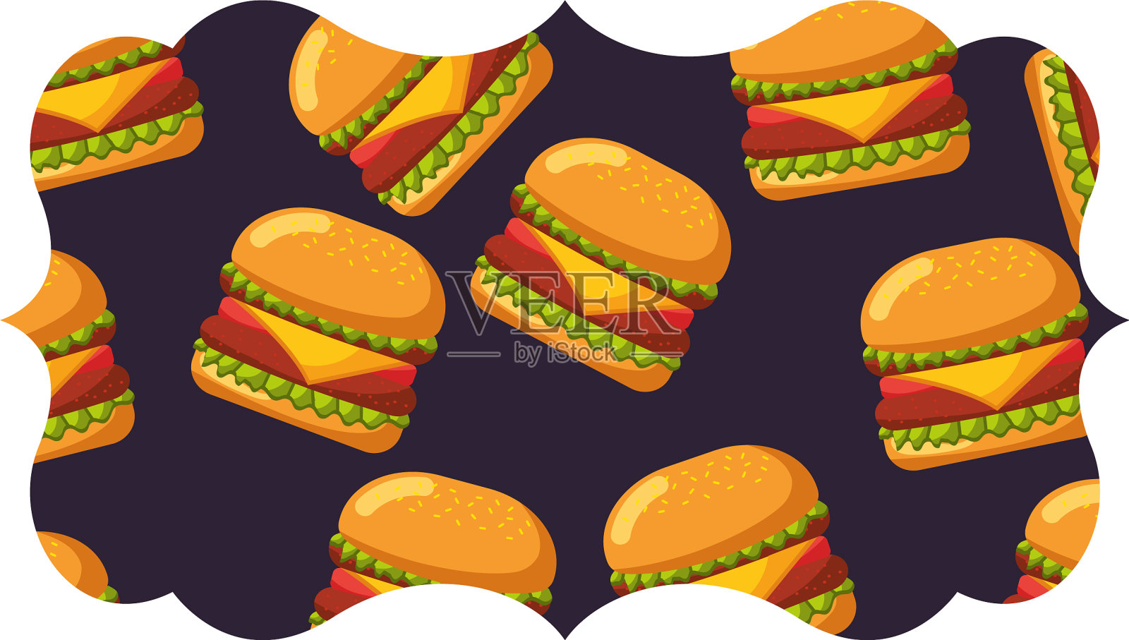 框架与汉堡模式的背景设计元素图片