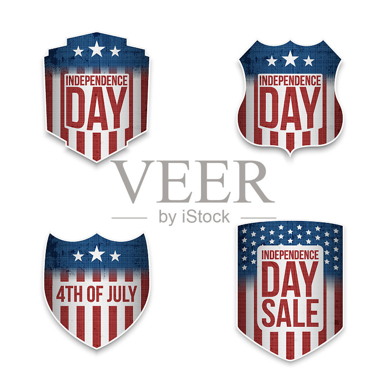 独立日爱国标语图标素材