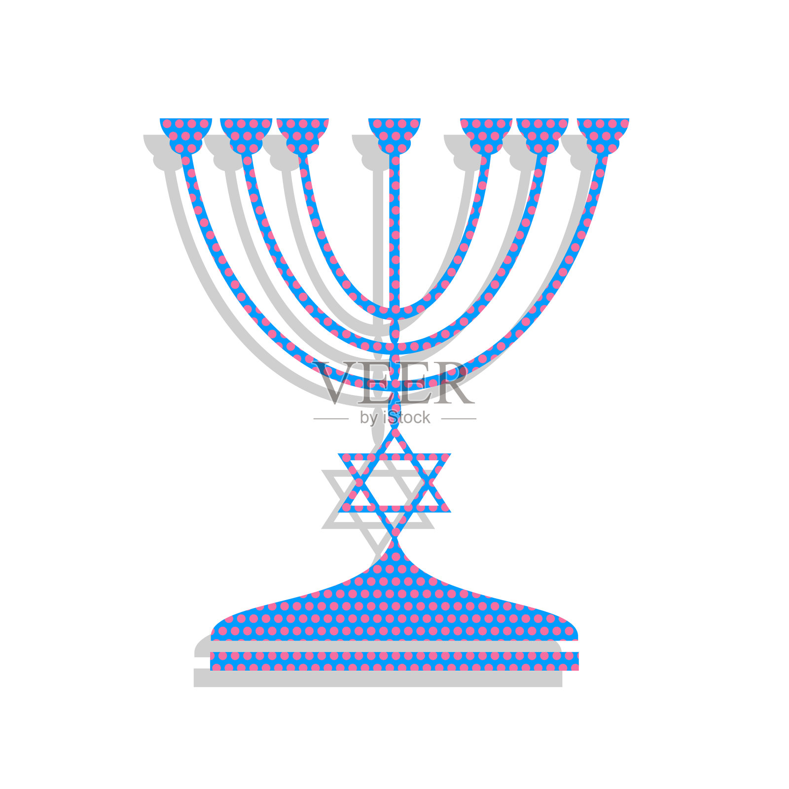 犹太烛台的黑色剪影插画图片素材