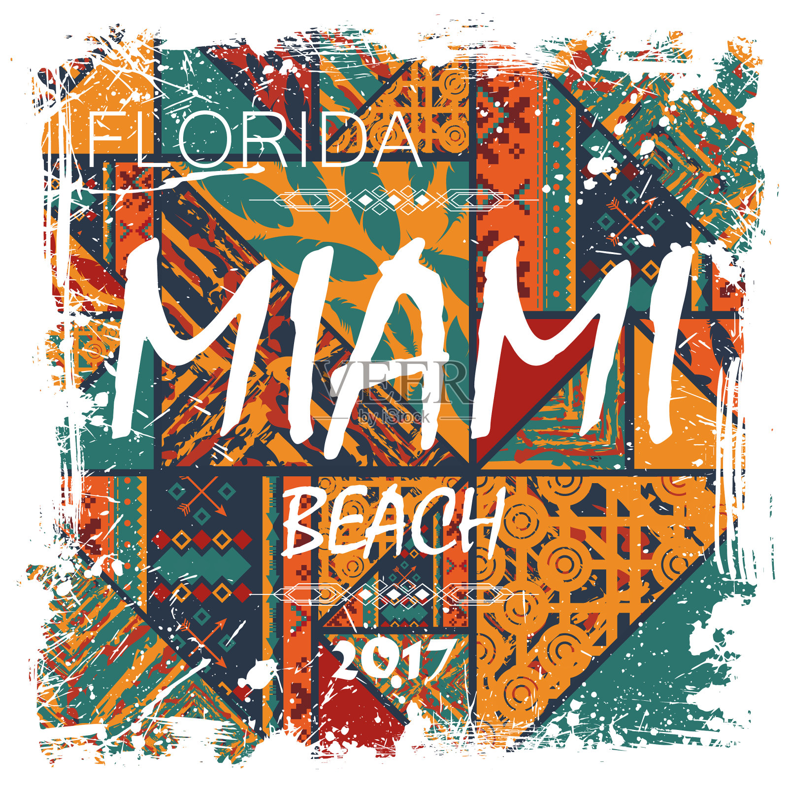 迈阿密海滩的背景设计元素图片