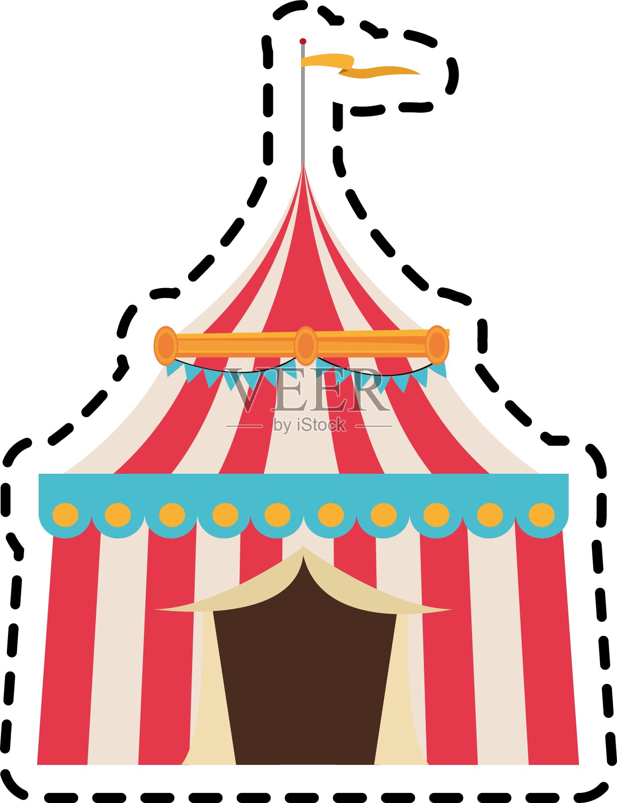孤立的嘉年华帐篷设计插画图片素材