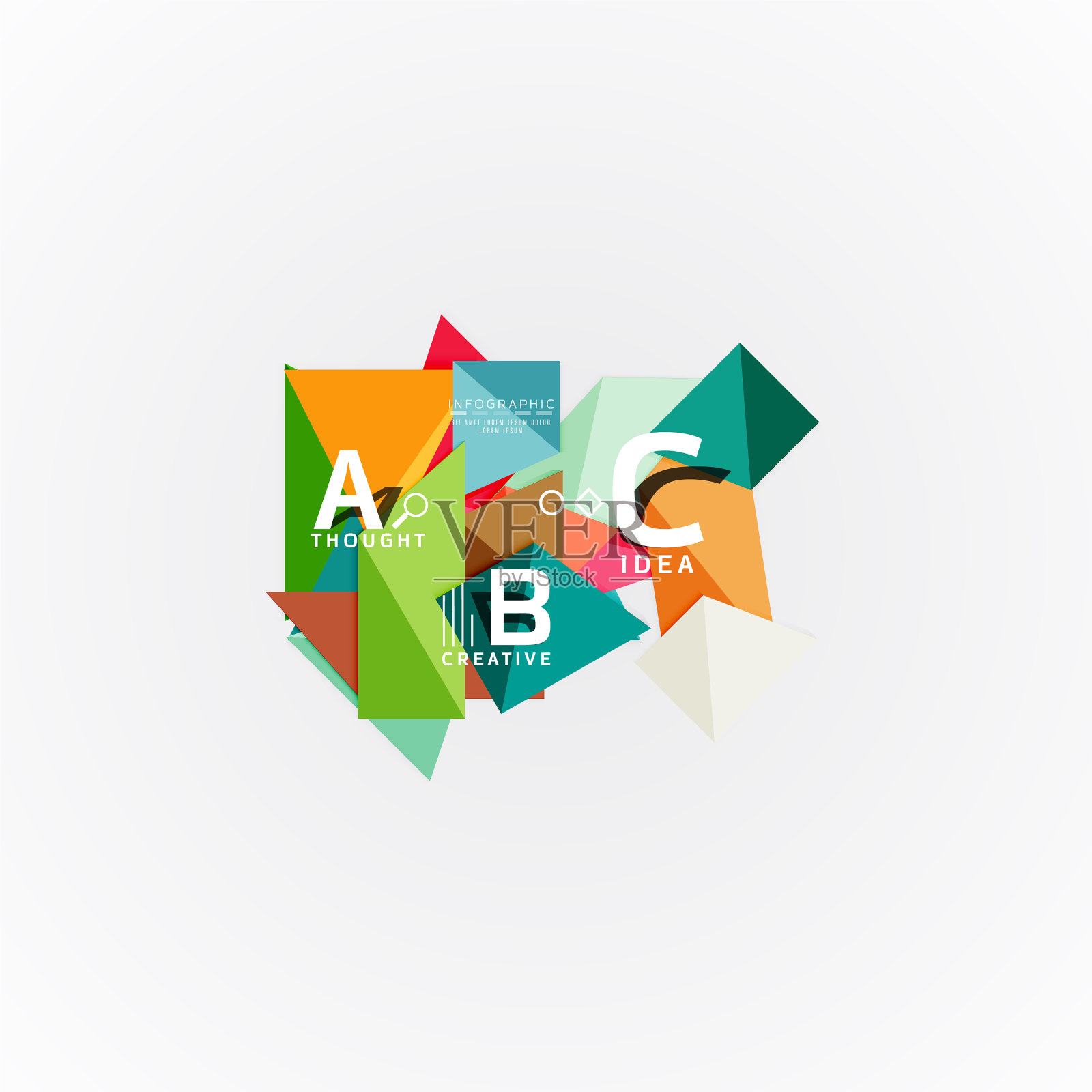 信息图表选项横幅纸样式图标素材