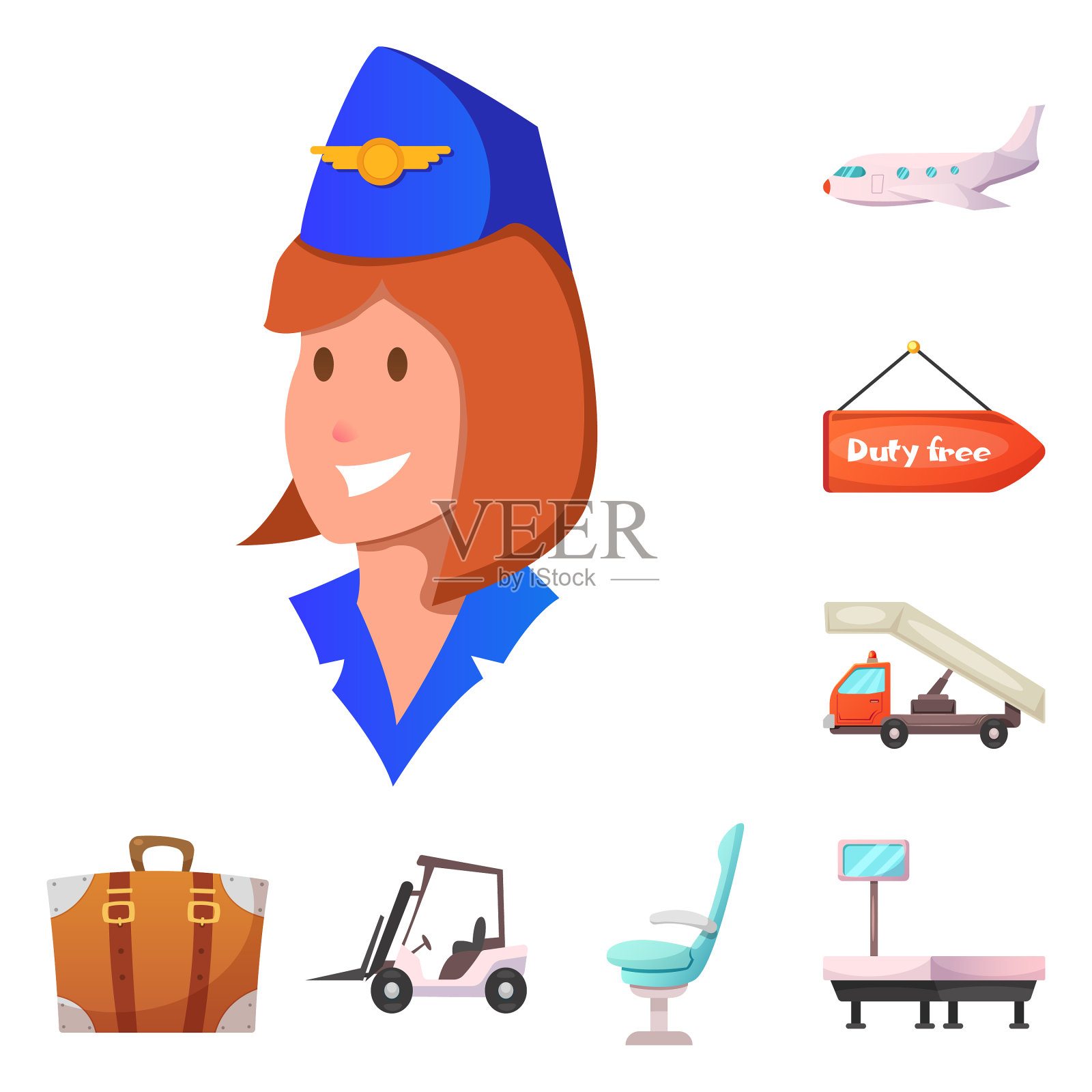 机场和飞机标志的设计图标素材