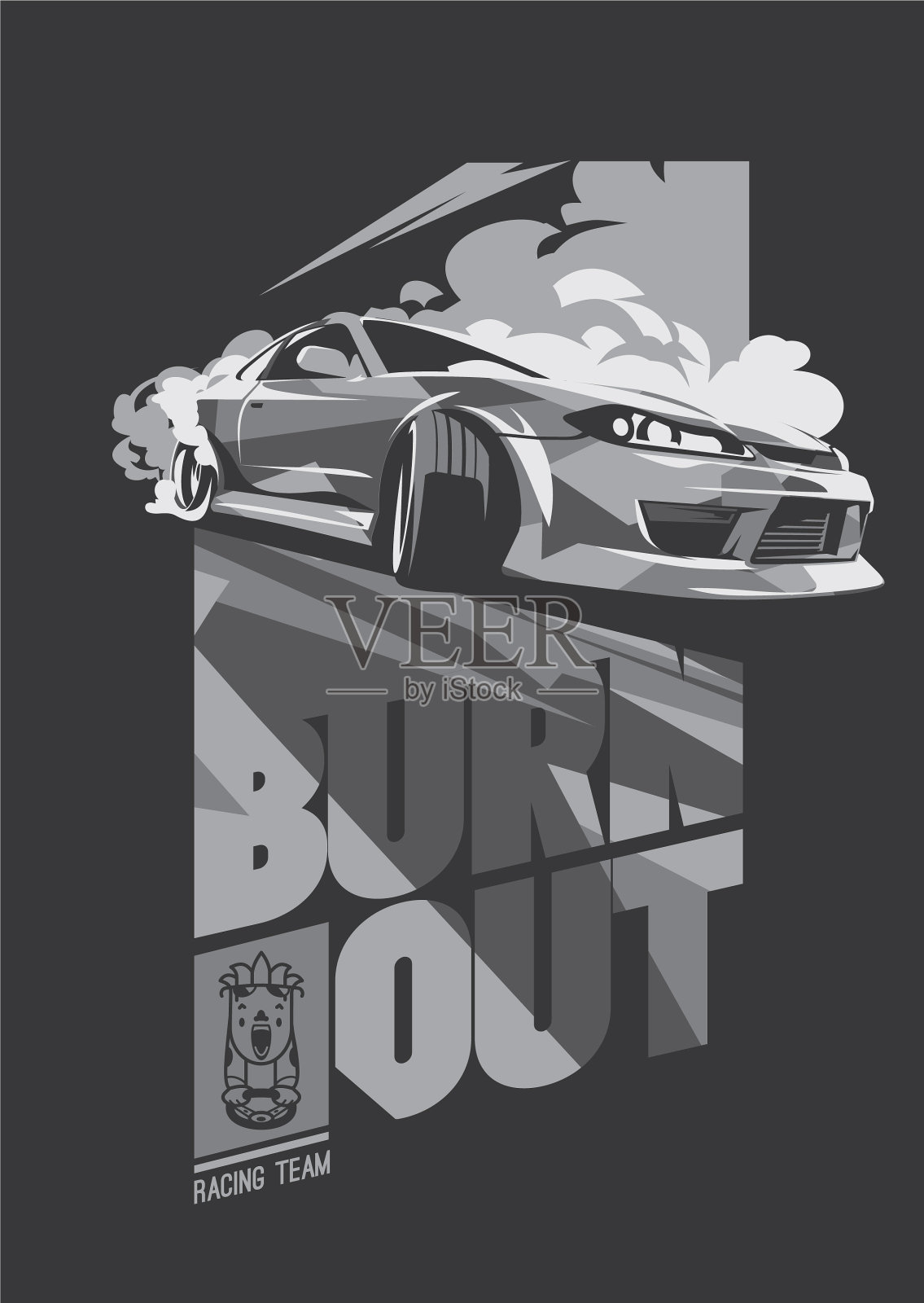 燃车日本漂移运动街头赛车插画图片素材