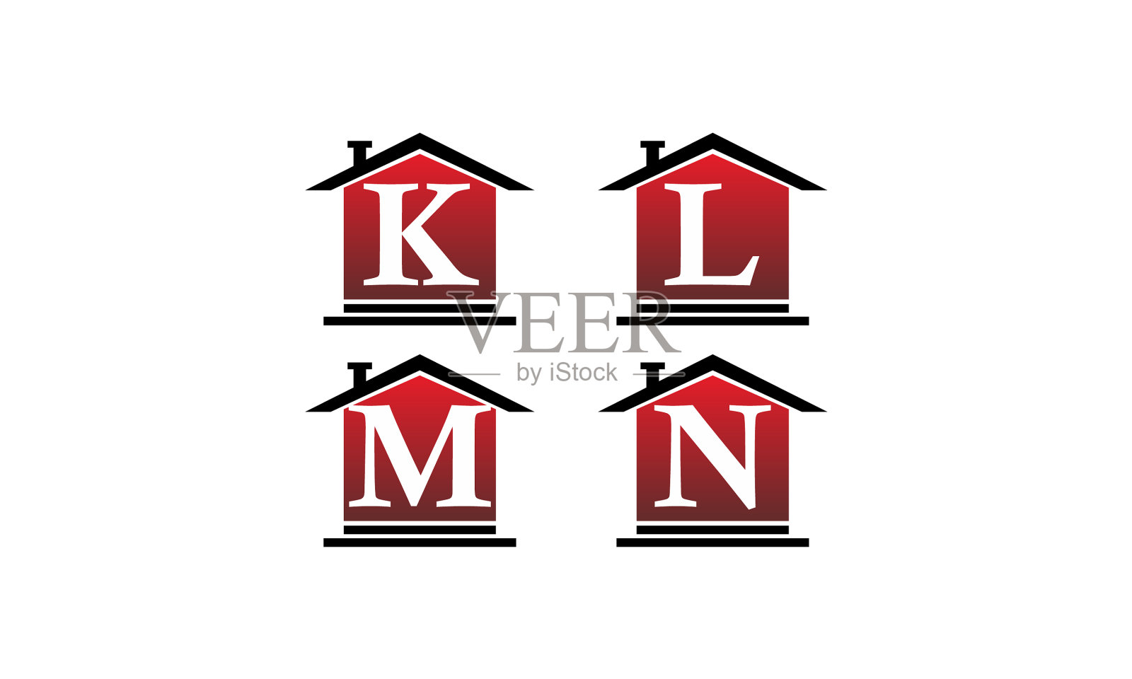 家庭房地产解决方案集插画图片素材