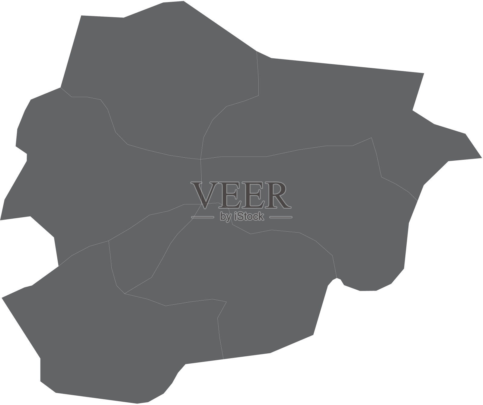 安道尔地图划分为多个地区插画图片素材