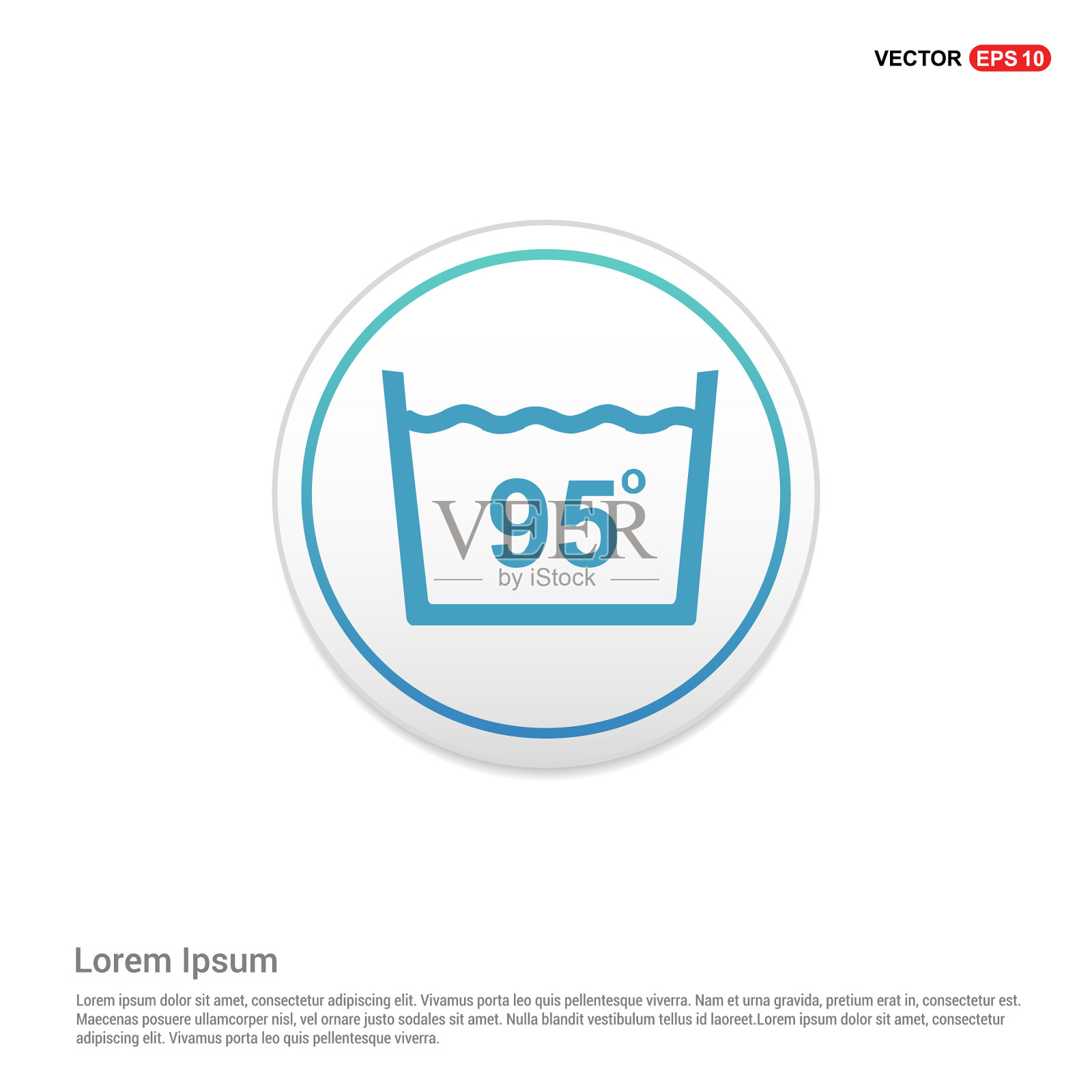 洗衣标志图标-白圈按钮插画图片素材