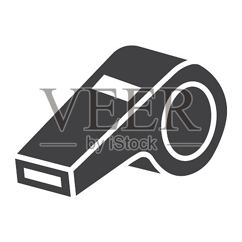 哨字形图标健身和体育裁判设计元素图片