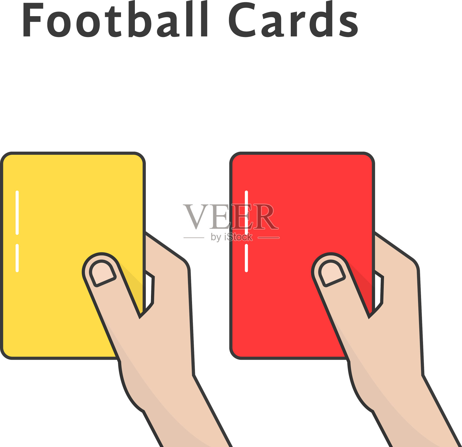 红色和黄色的足球卡片插画图片素材