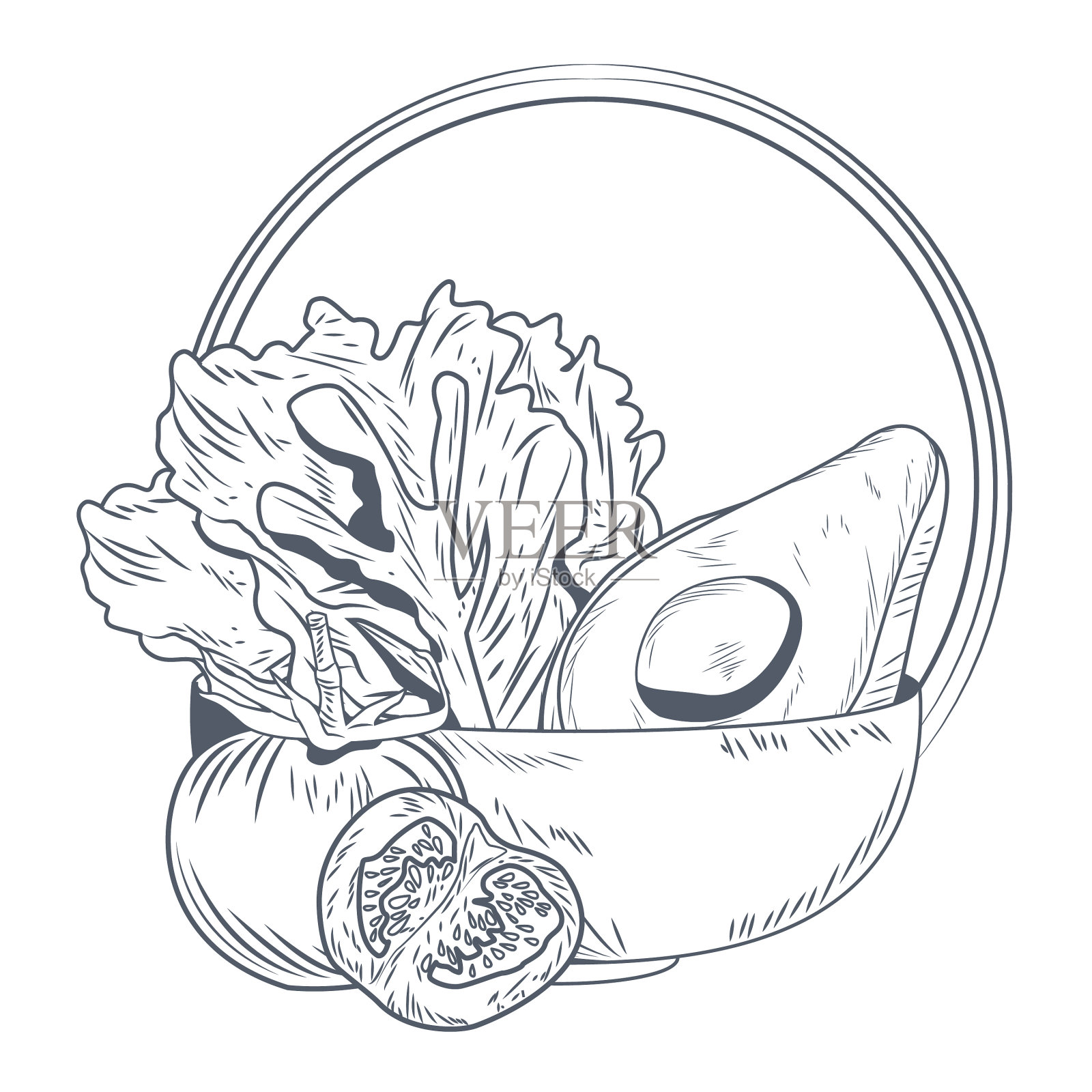 健康新鲜的食物插画图片素材