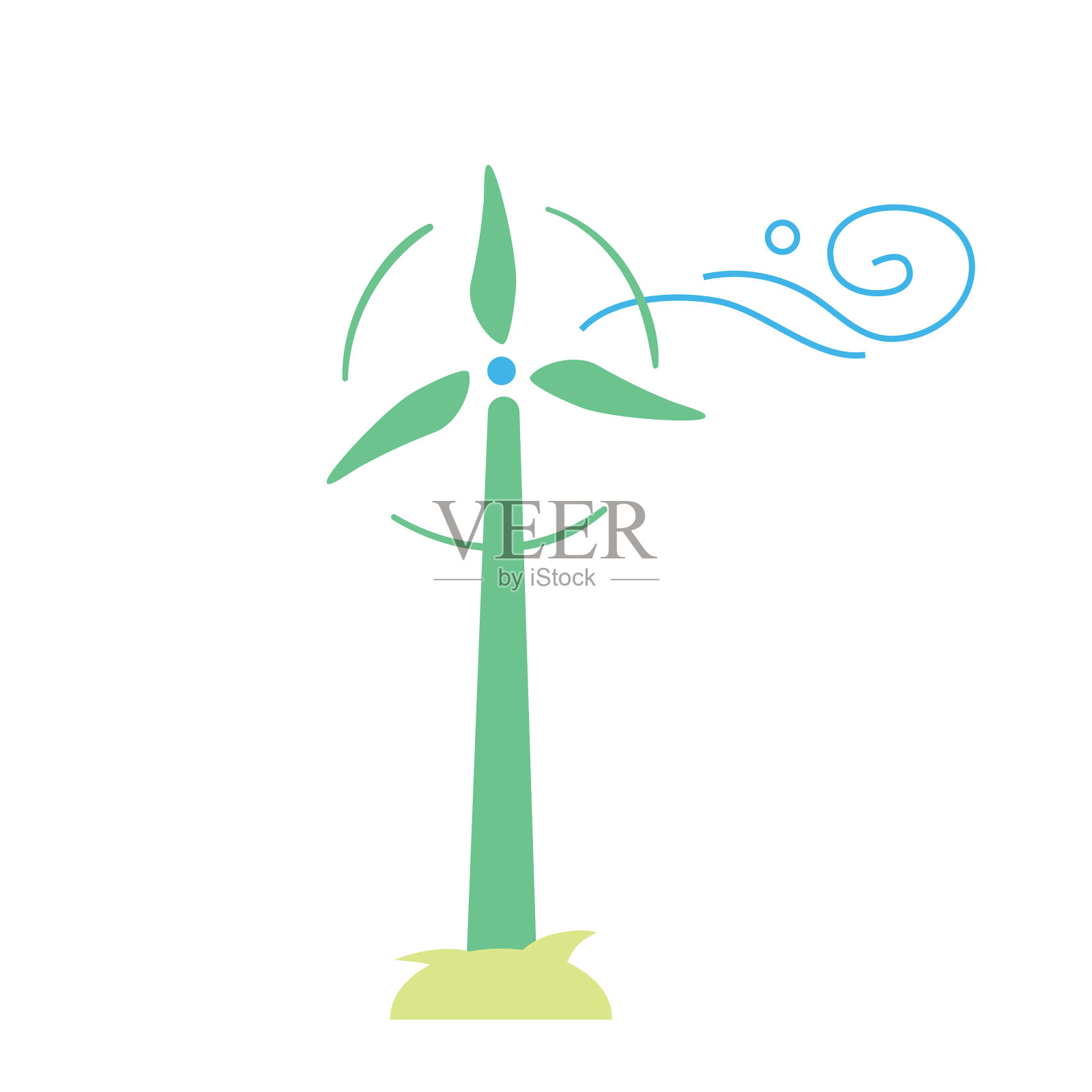 风力涡轮机生态图标设计元素图片