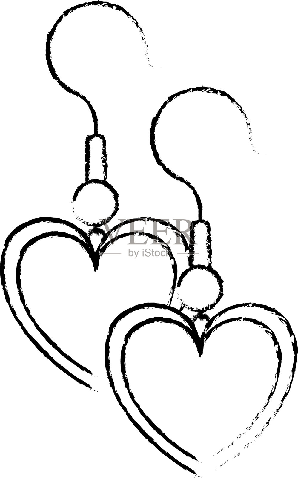 心形耳环设计元素图片