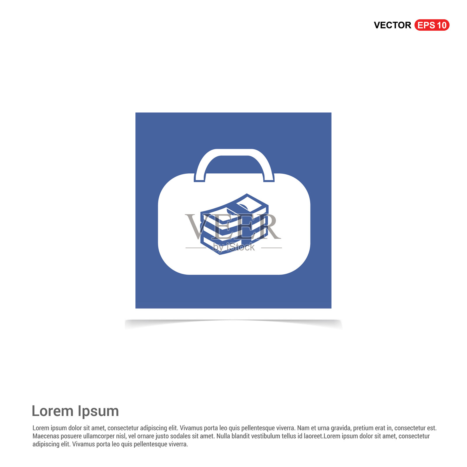 钱袋图标-蓝色相框插画图片素材