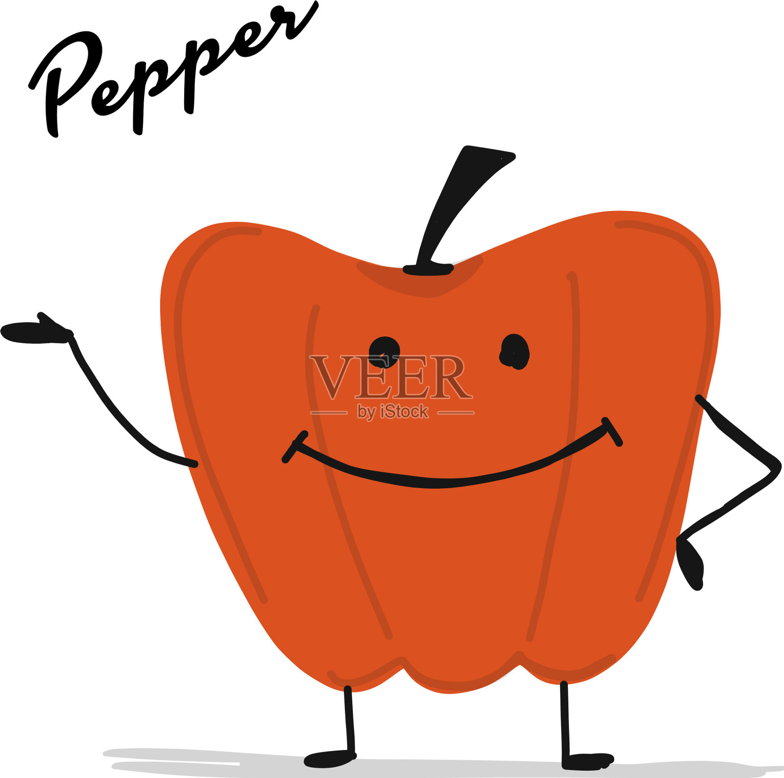 有趣的微笑辣椒字符为你的设计设计元素图片