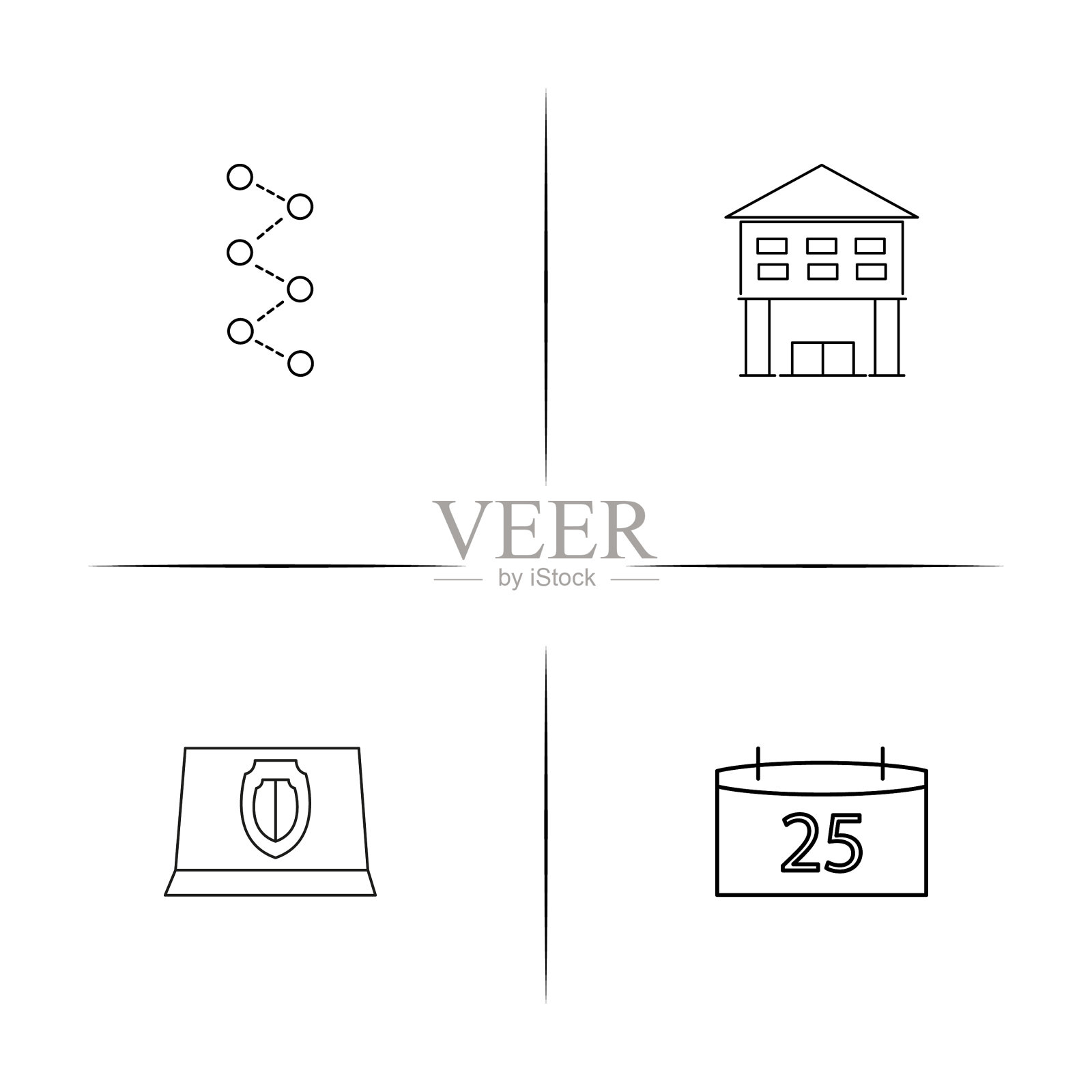 教育和科学简单的线性图标图标素材