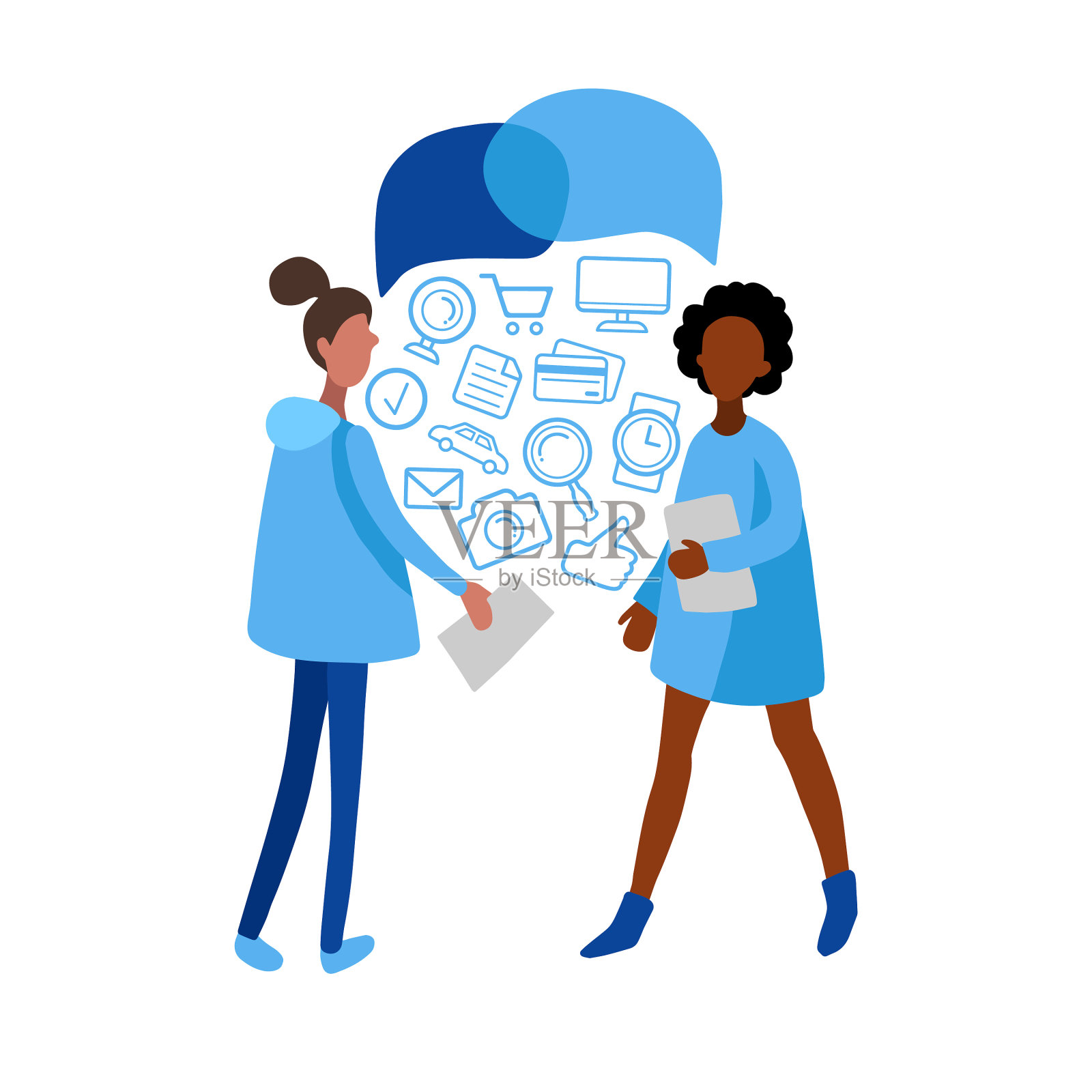 女性消费者愿望的平面信息图图标设计元素图片