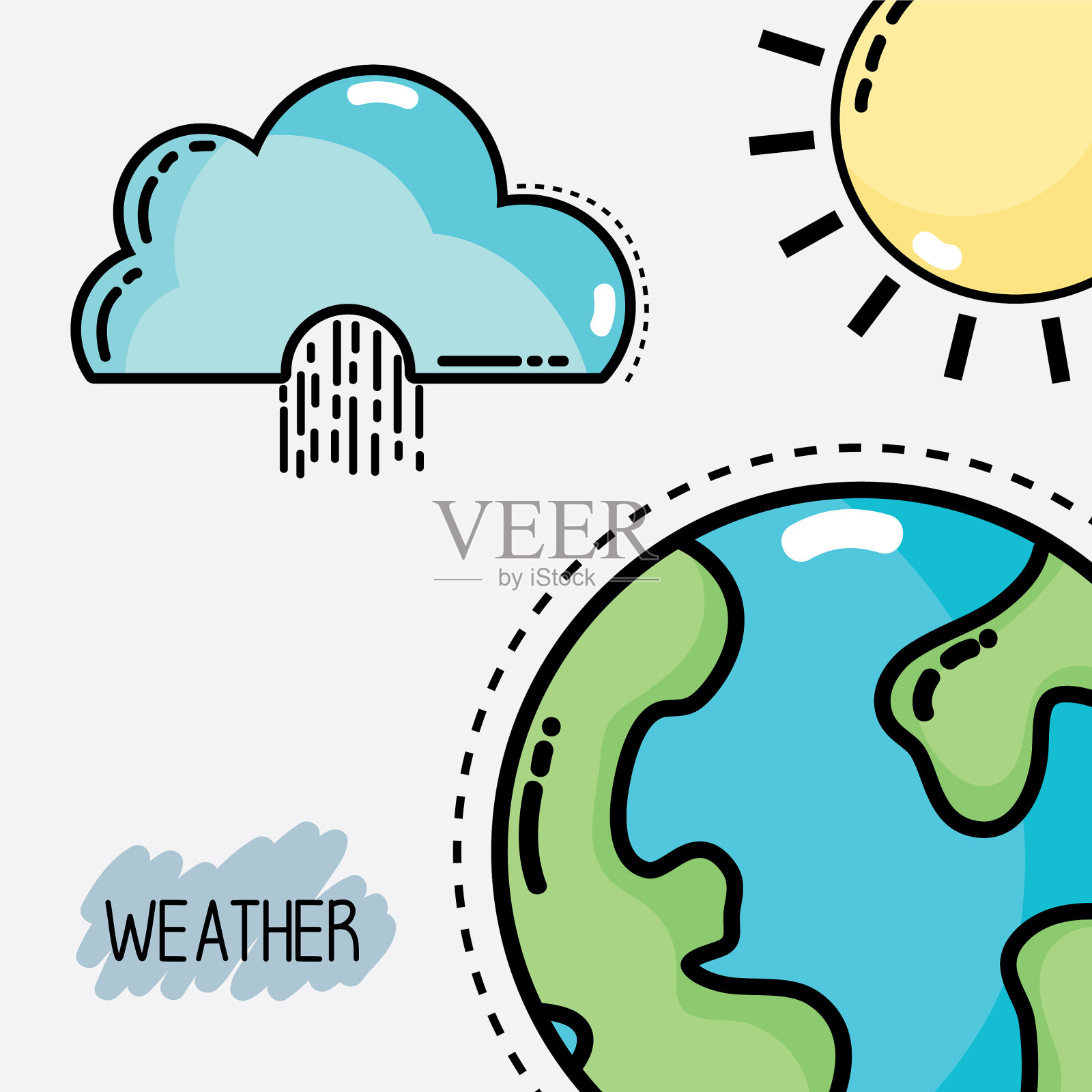 自然天气条件不同插画图片素材