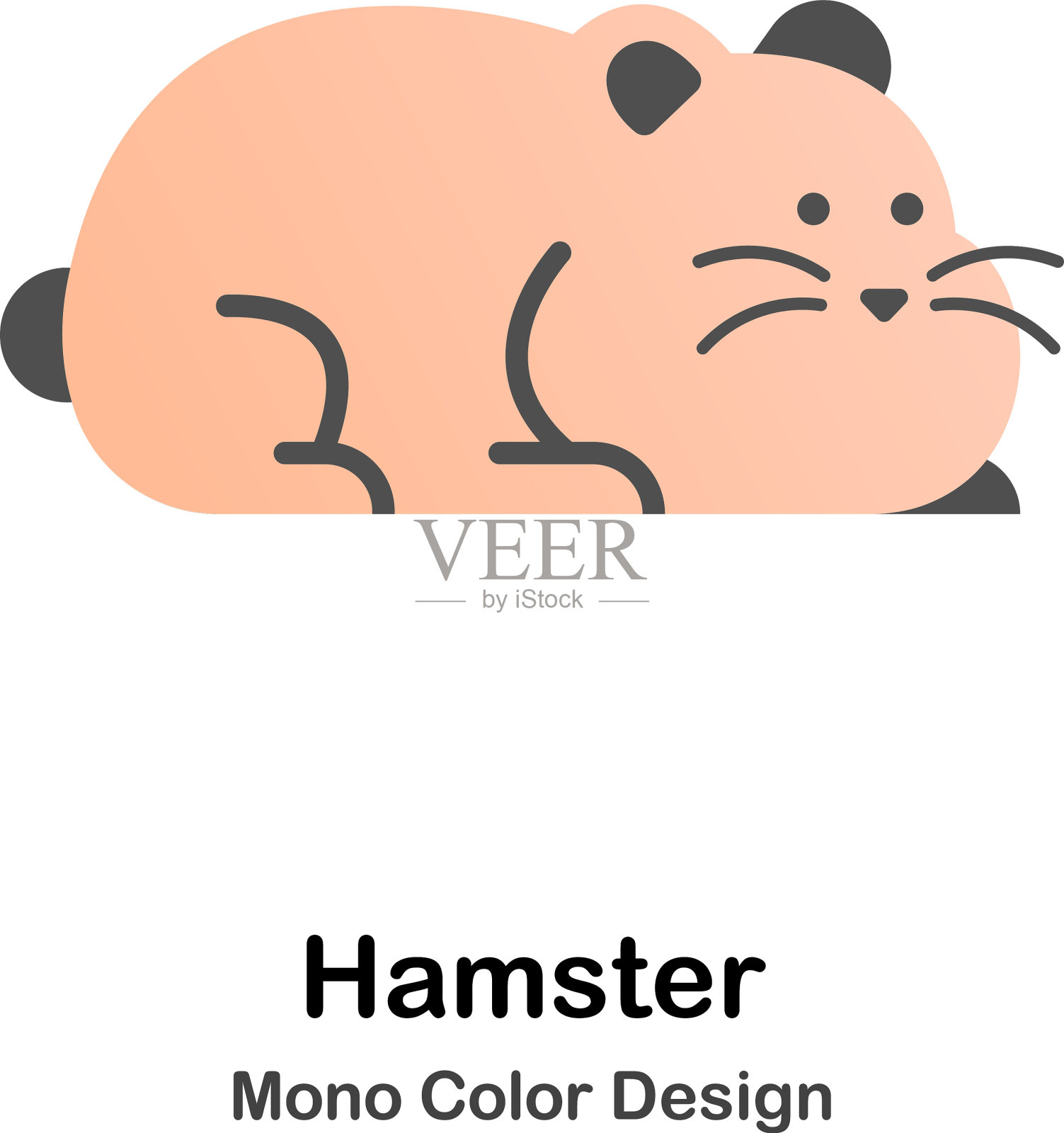 仓鼠单色图标插画图片素材