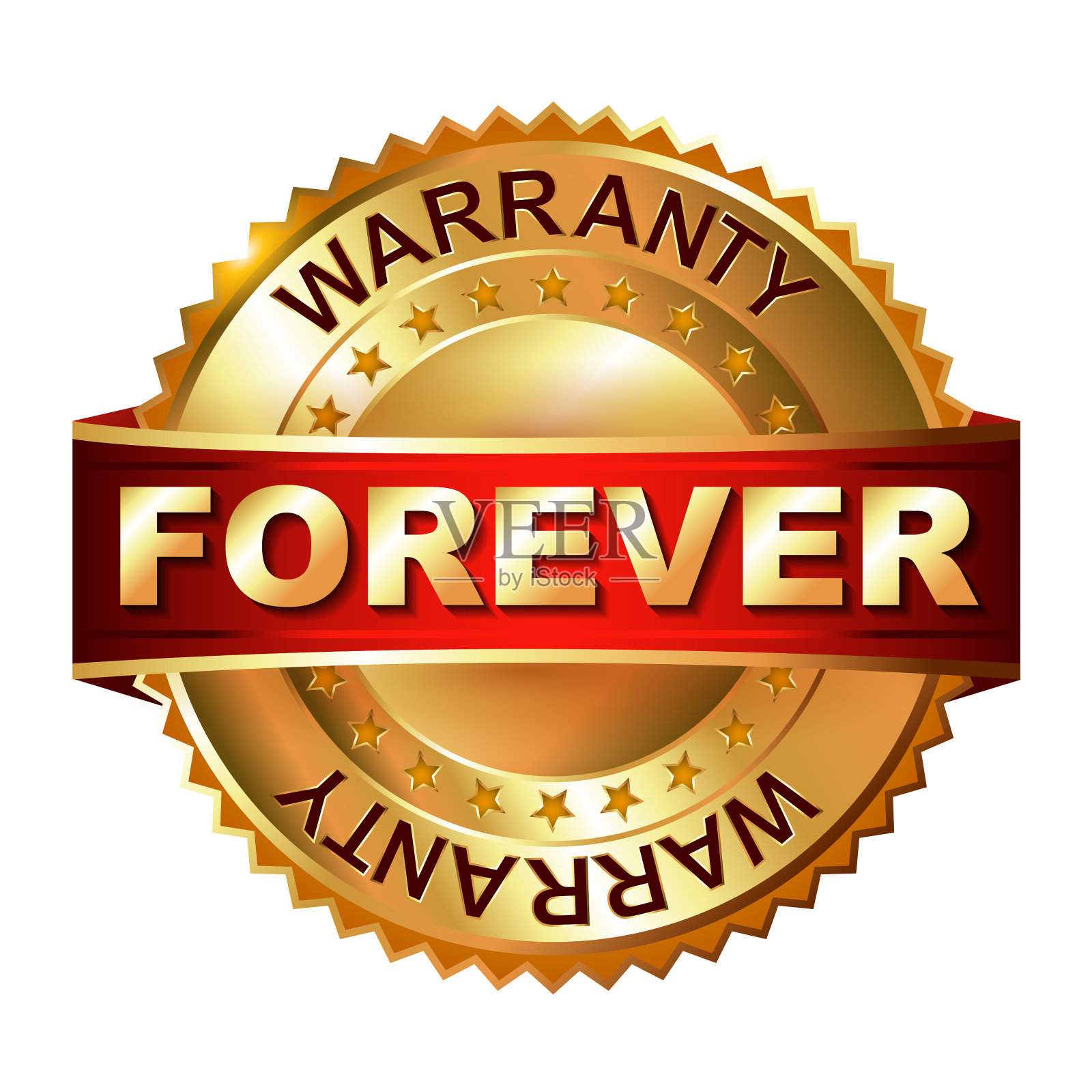 永远保修金色丝带标签设计元素图片