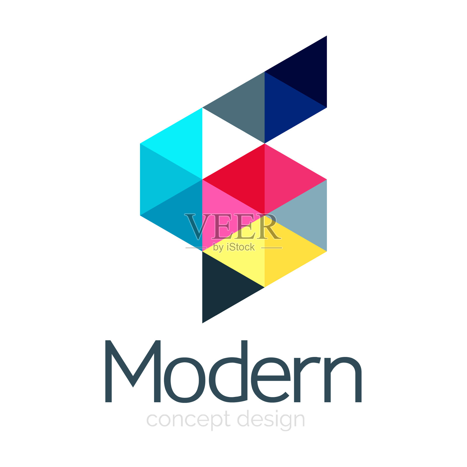 三角形形状设计抽象的商业标志图标插画图片素材