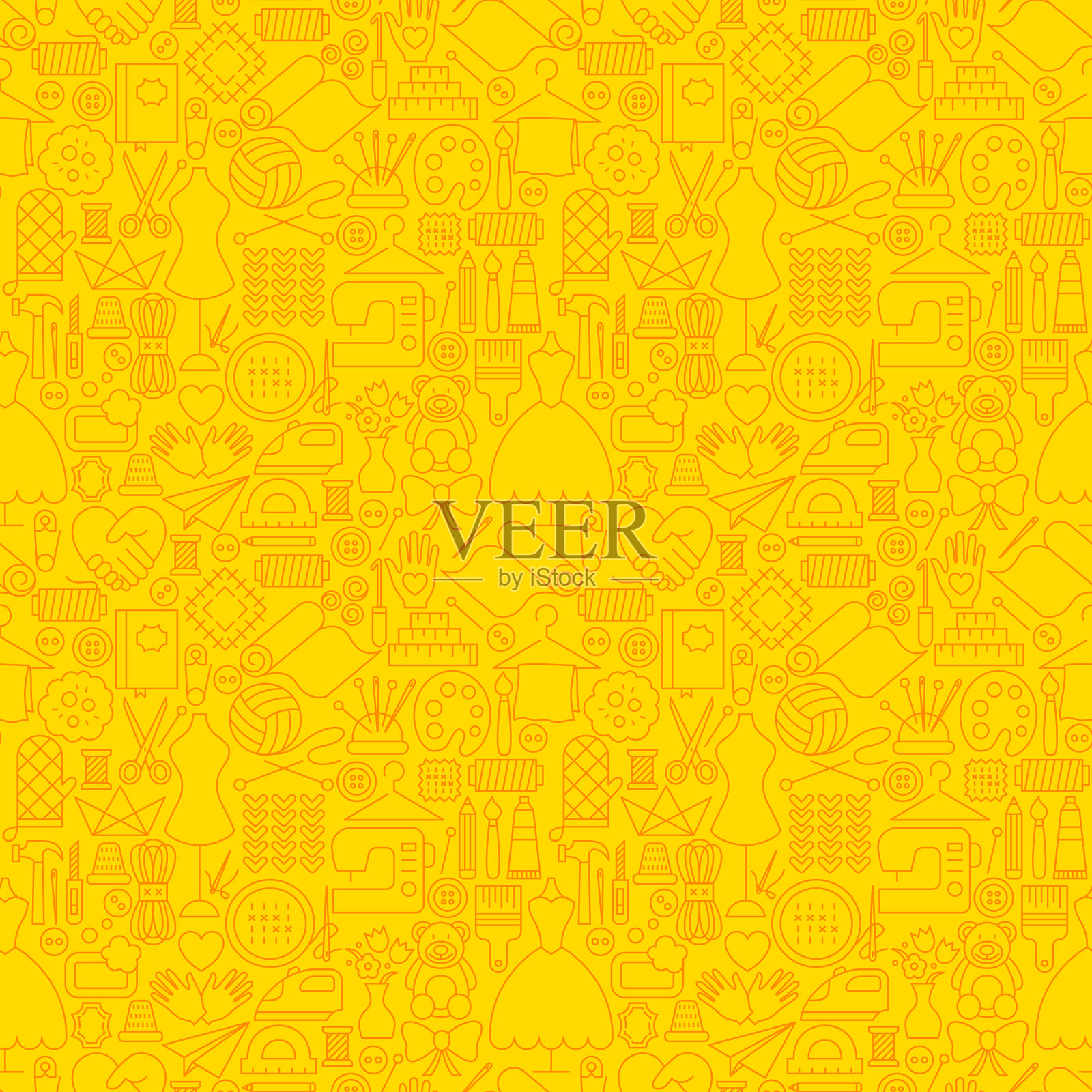 手工工艺线无缝图案插画图片素材