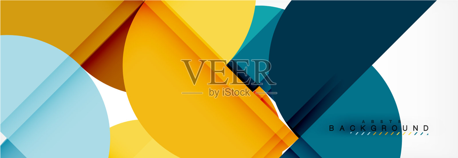 现代几何抽象背景-圆插画图片素材