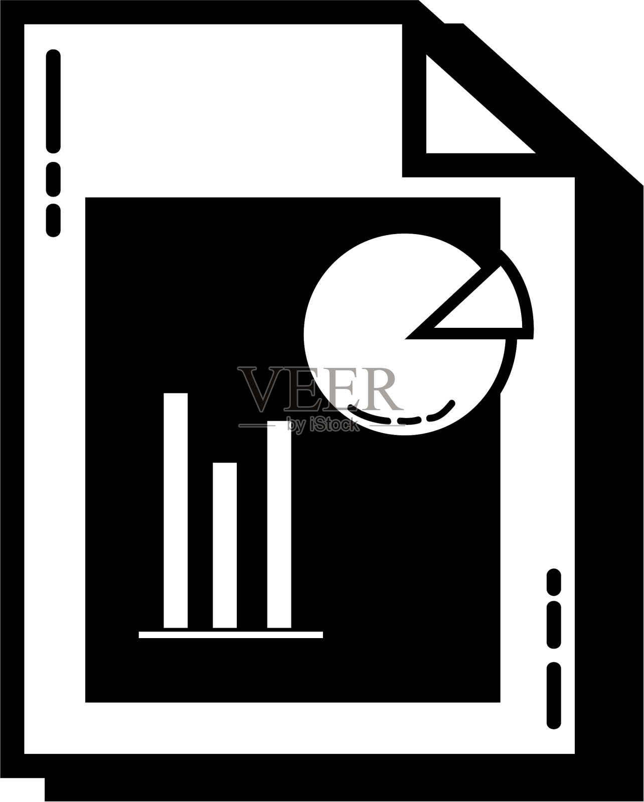 轮廓文件与统计柱状图插画图片素材